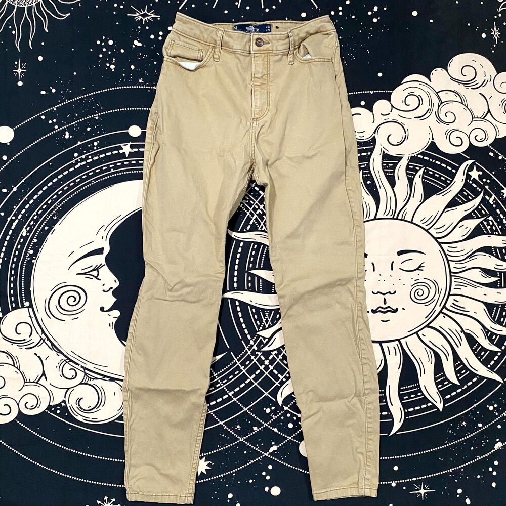 Hollister Jeans Womens 5 Beige Cotton Denim Skinny Curvy Classic Hi-Rise Stretch